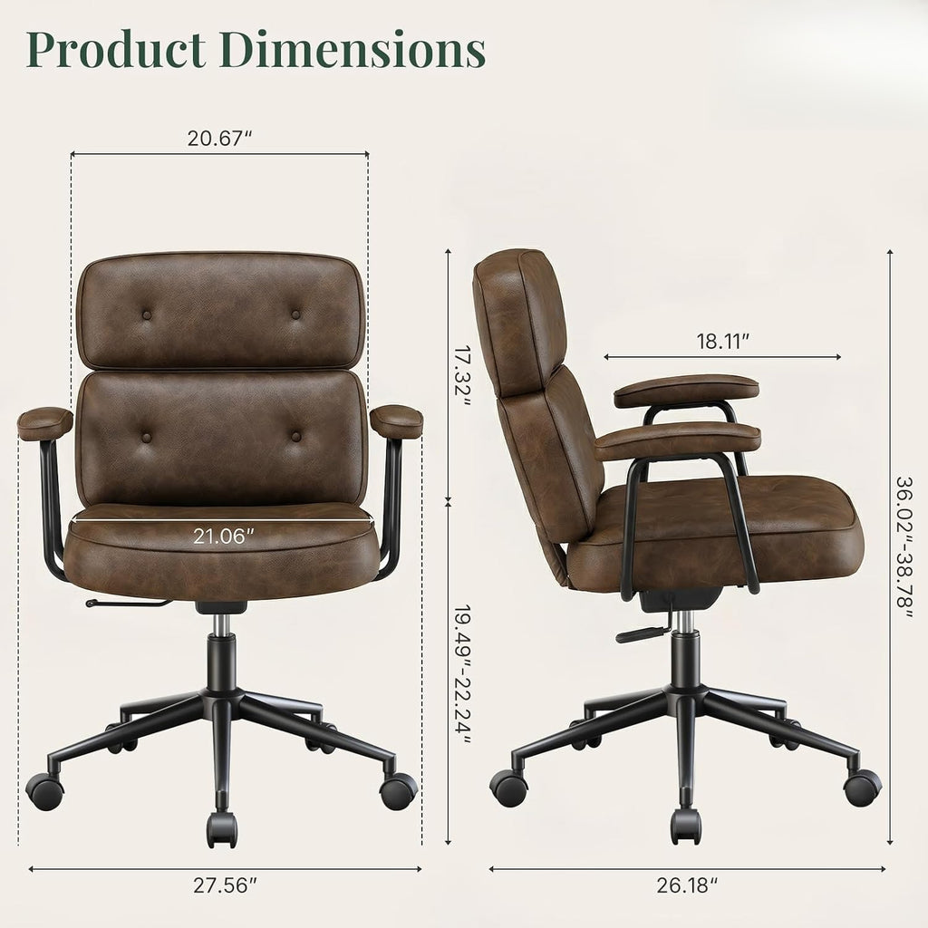 High‑Back Ergonomic Leather Office Chair