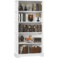 White Farmhouse Wooden Tall Bookcase Shelf