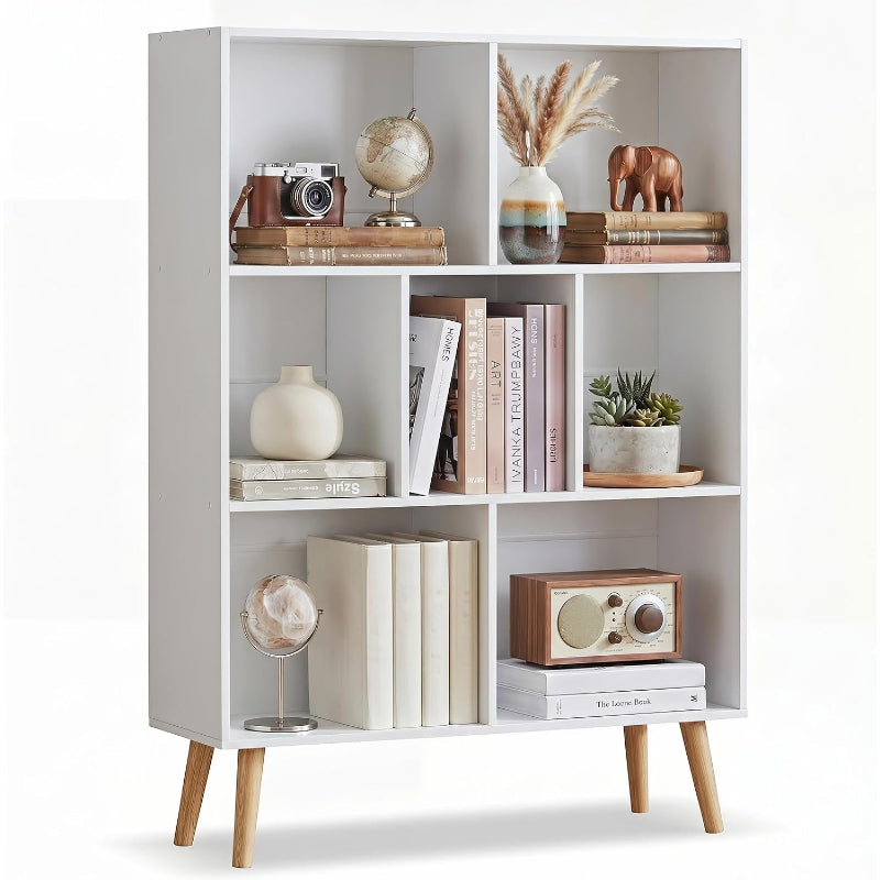 White Minimalist Cube Storage Bookcase Shelf