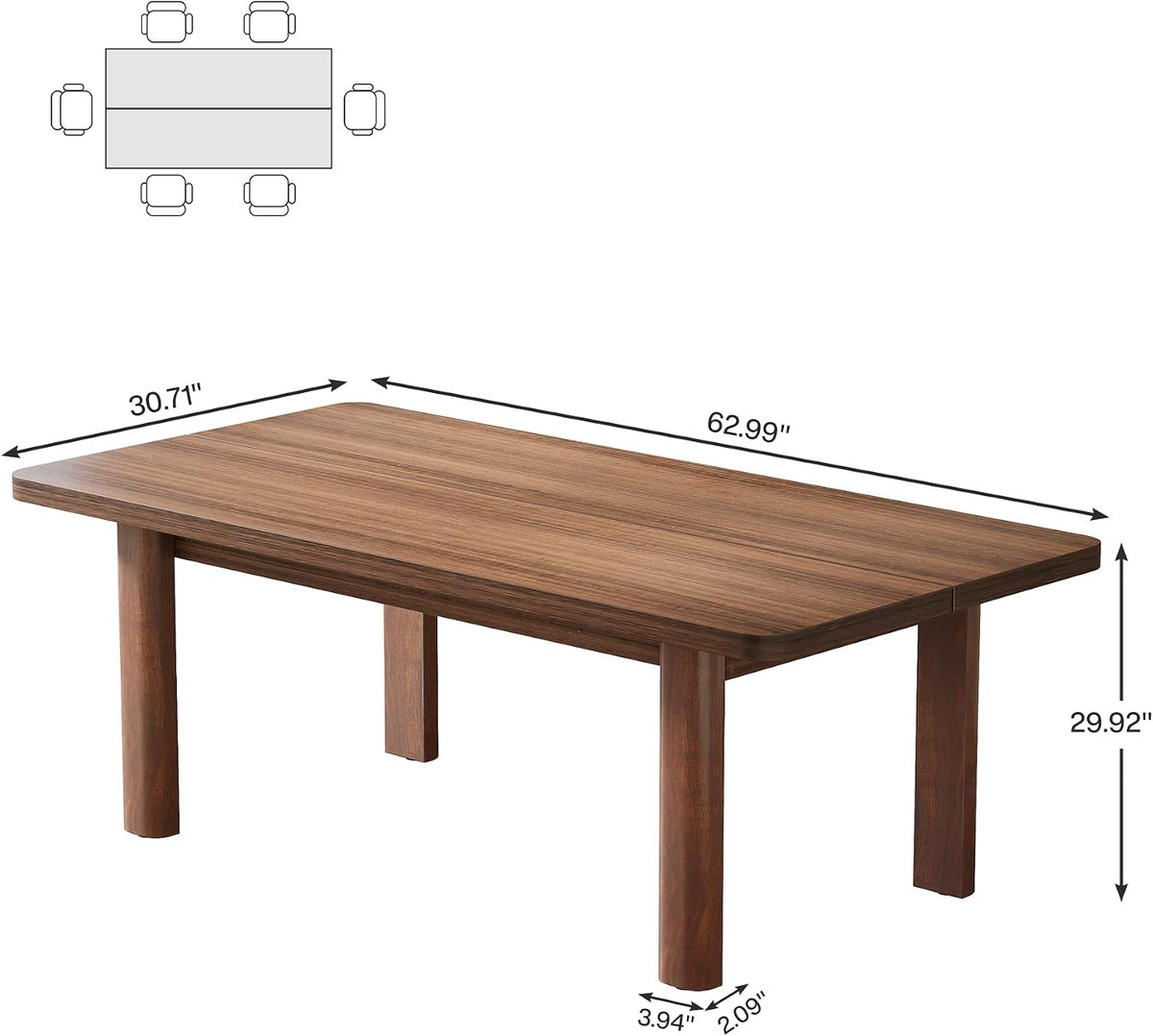 Farmhouse Solid Wood Dining Table