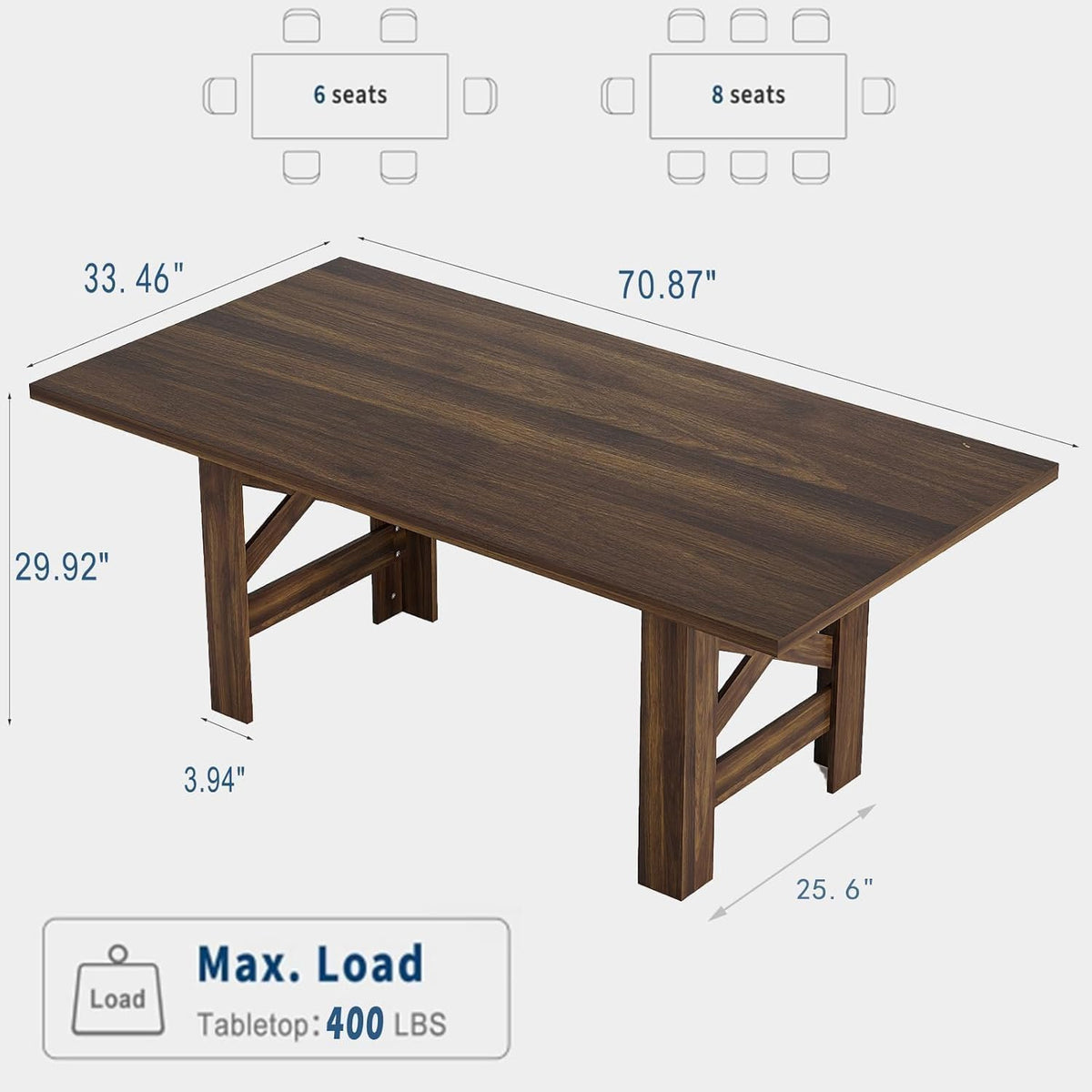 Rustic Farmhouse Large Dining Table