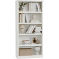 White Adjustable Tall Wooden Bookcase Shelves