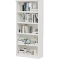 White 5‑Tier Tall Open Storage Bookcase