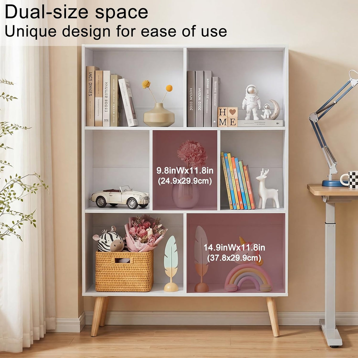 White Minimalist Cube Storage Bookcase Shelf