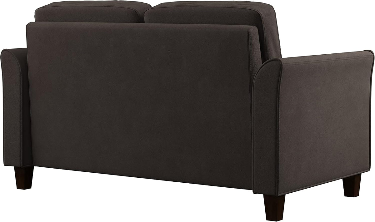 Coffee Microfiber Traditional Living Loveseat Sofa