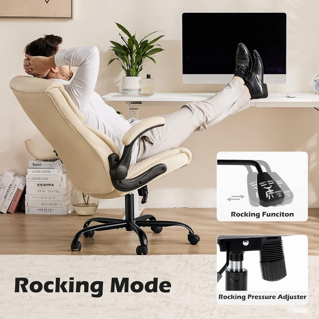 Leather Lumbar Support Office Desk Chair