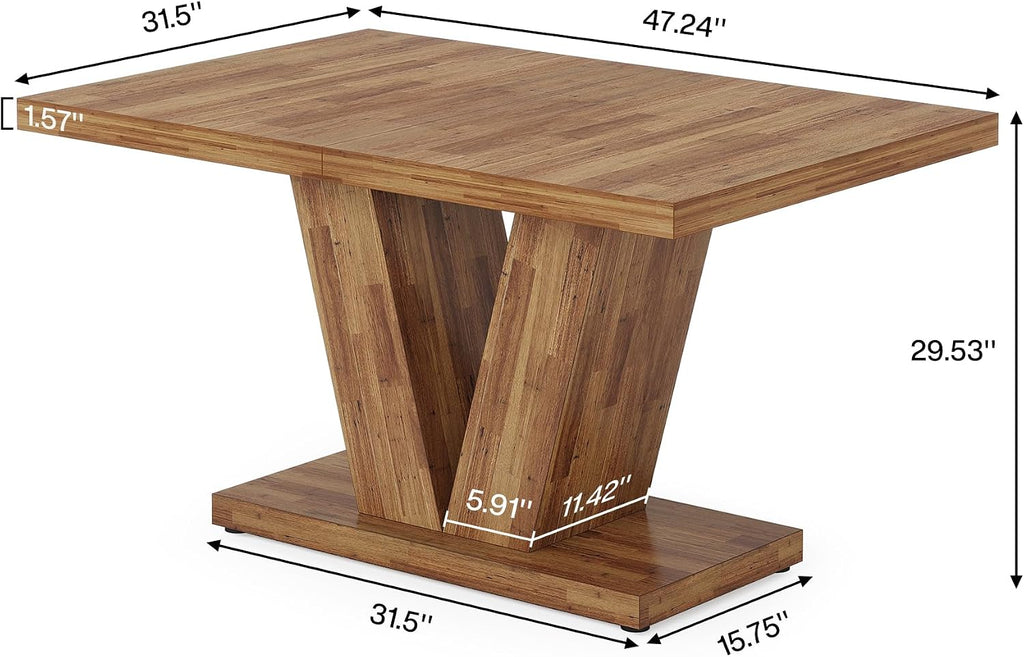 Walnut Farmhouse Wooden Dining Table