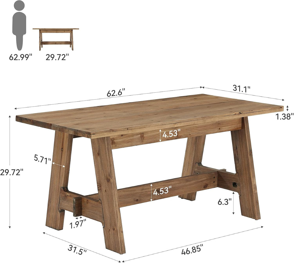 Rustic Farmhouse Solid Wood Dining Table
