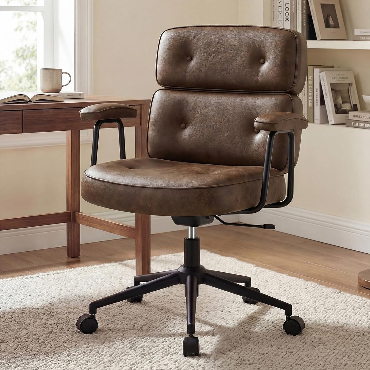 High‑Back Ergonomic Leather Office Chair
