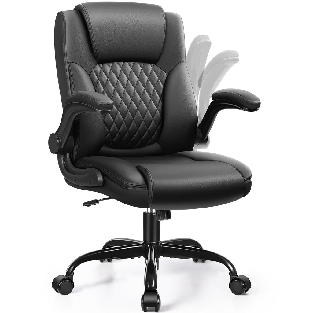 Black PU Leather Ergonomic Office Chair