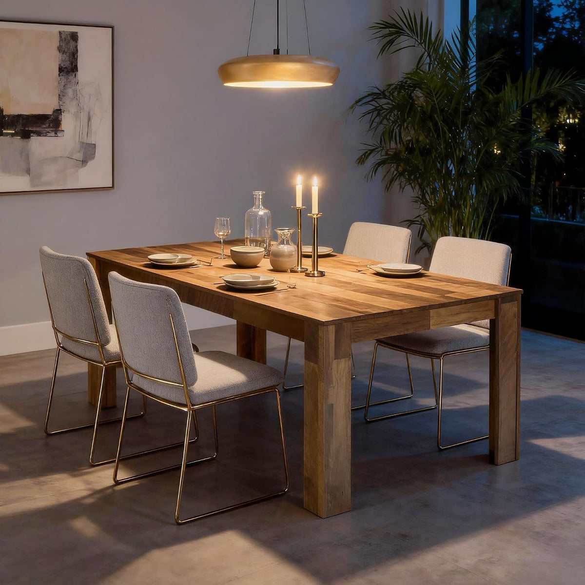 Farmhouse Wood Rectangular Dining Table