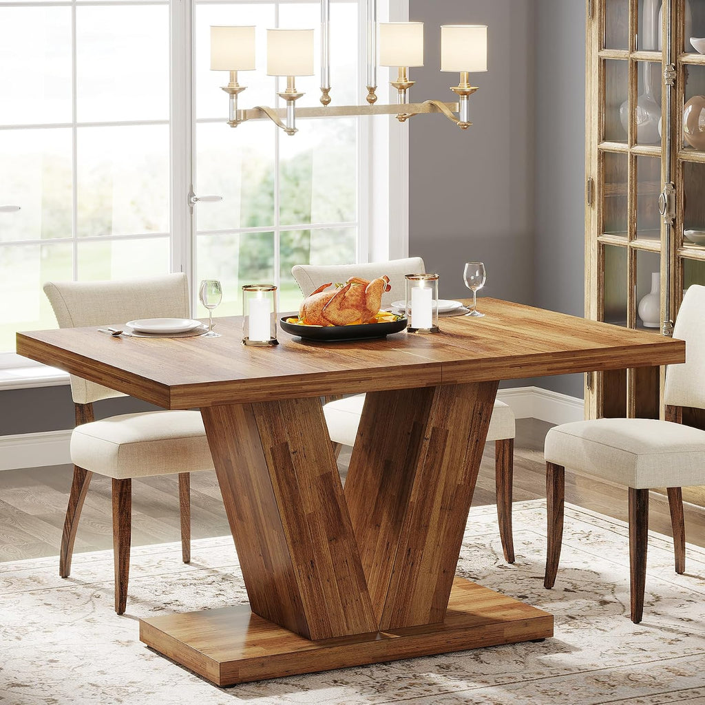 Walnut Farmhouse Wooden Dining Table