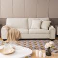 Beige Modern Chenille Living Loveseat Sofa