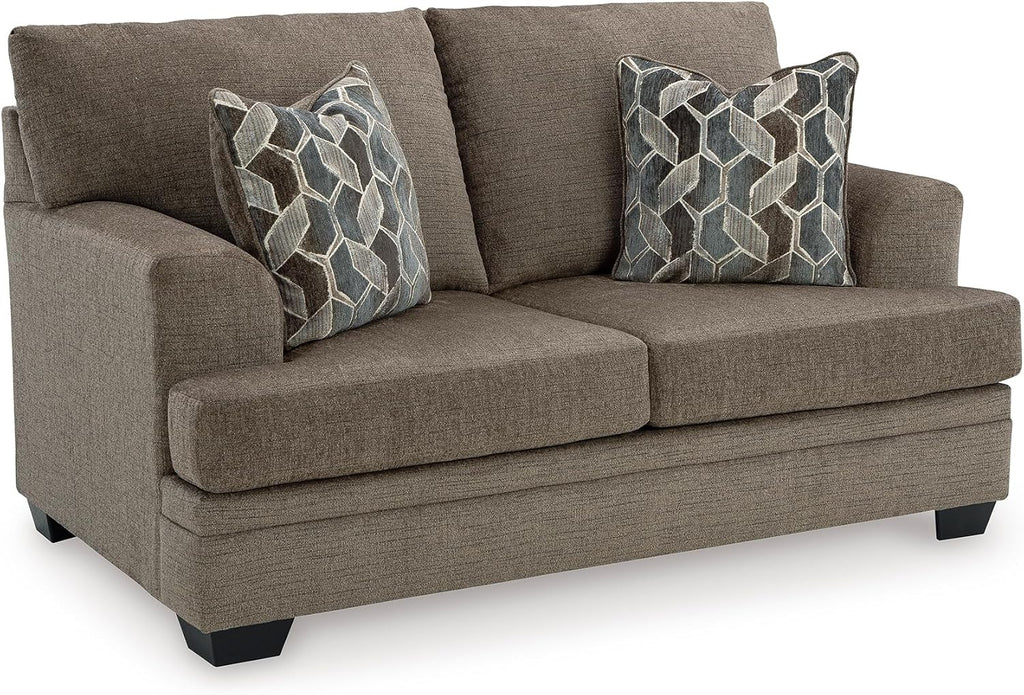 Brown Chenille Loveseat Sofa