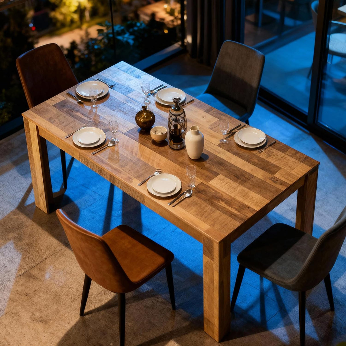 Farmhouse Wood Rectangular Dining Table