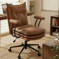 Brown Leather Padded Home Office Chair