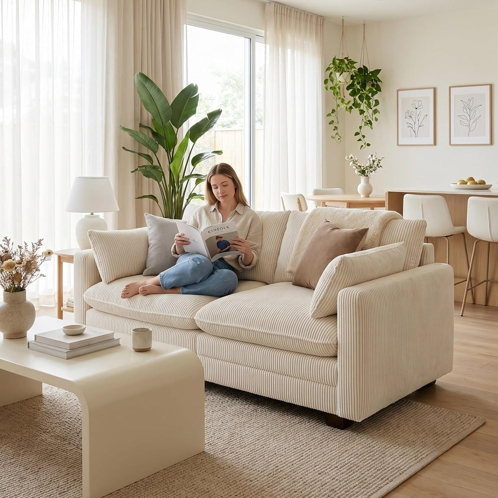Beige Cloud 2‑Seater Loveseat Sofa