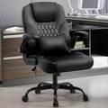 Black Leather Swivel Office Chair