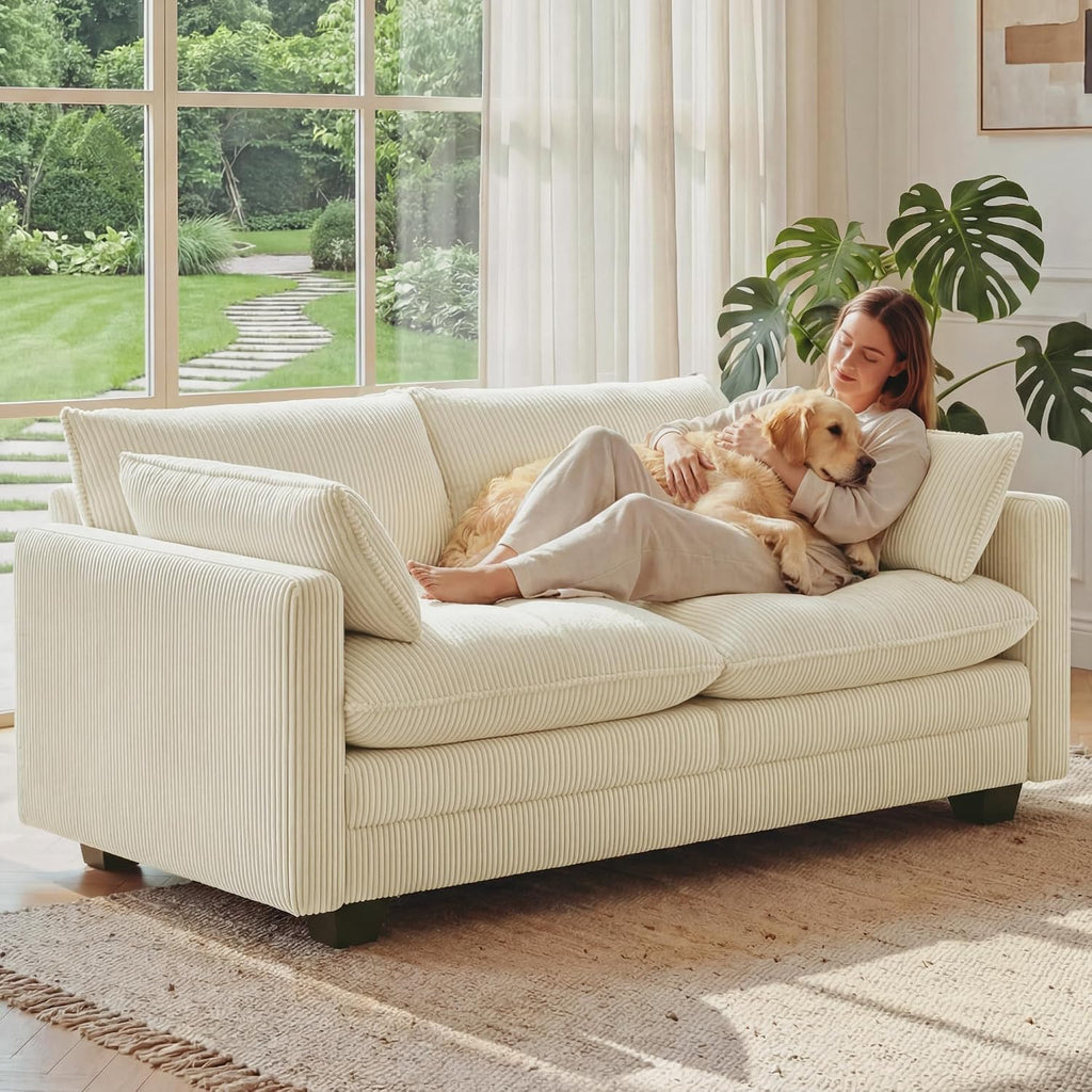 Beige Cloud 2‑Seater Loveseat Sofa