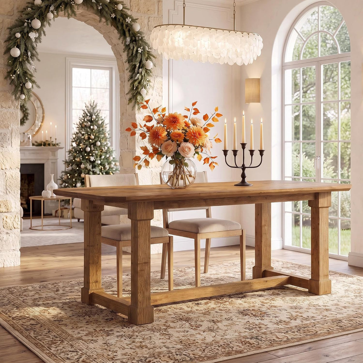 Farmhouse Solid Wood Dining Table