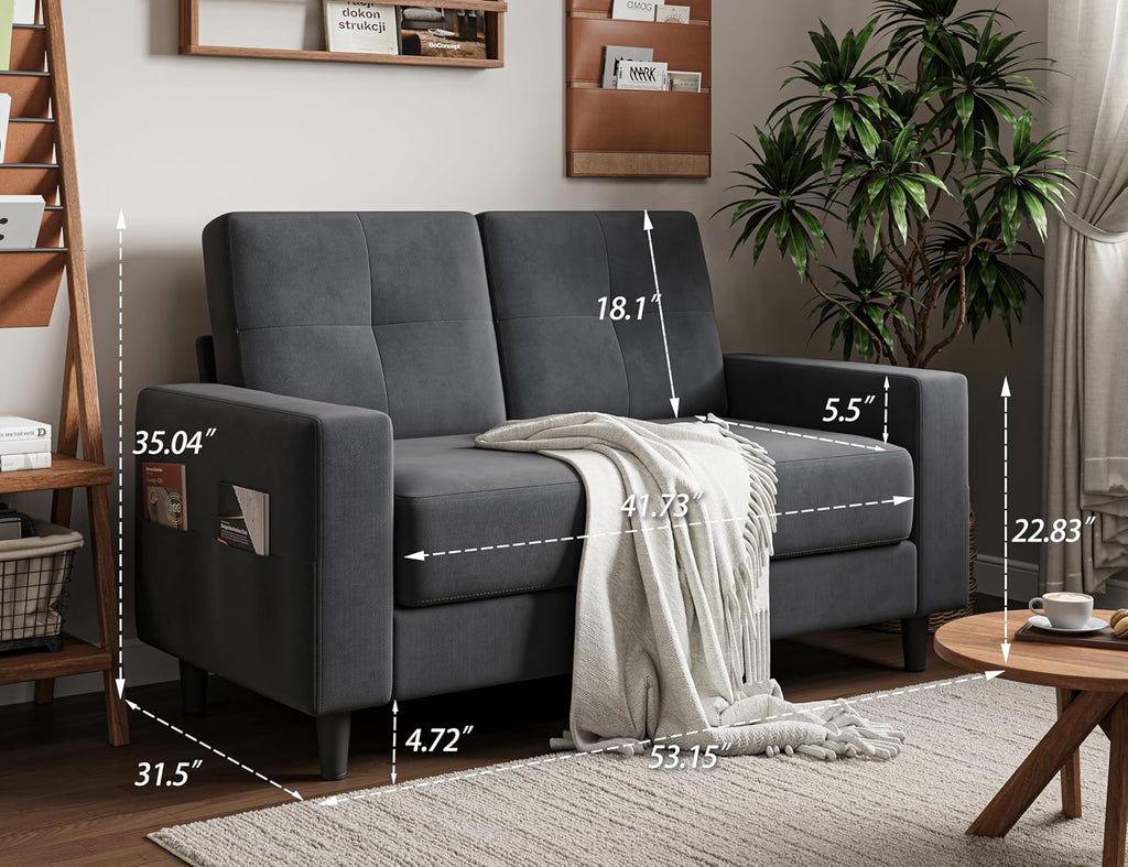 Modern Small 2‑Seater Loveseat Sofa