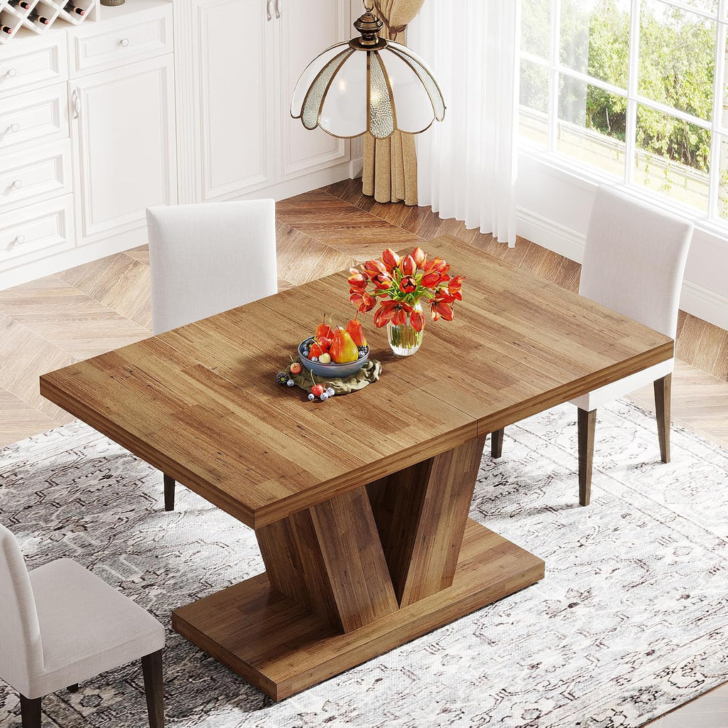Walnut Farmhouse Wooden Dining Table