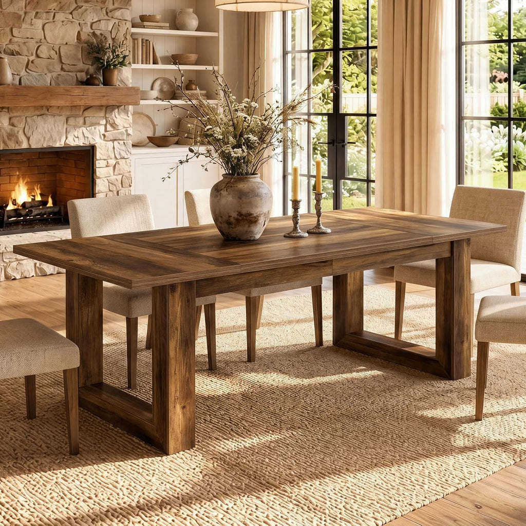 Rustic Brown Farmhouse Dining Table