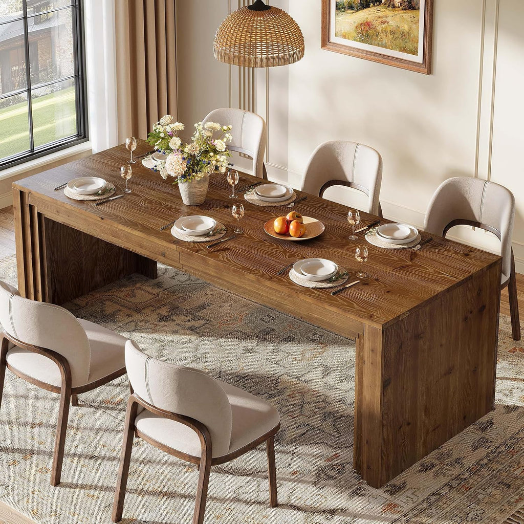 Large Farmhouse Solid Wood Dining Table