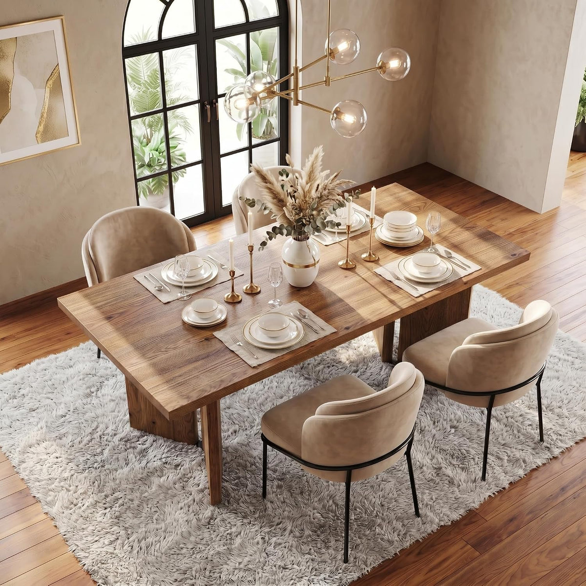 Farmhouse Solid Wood Dining Table