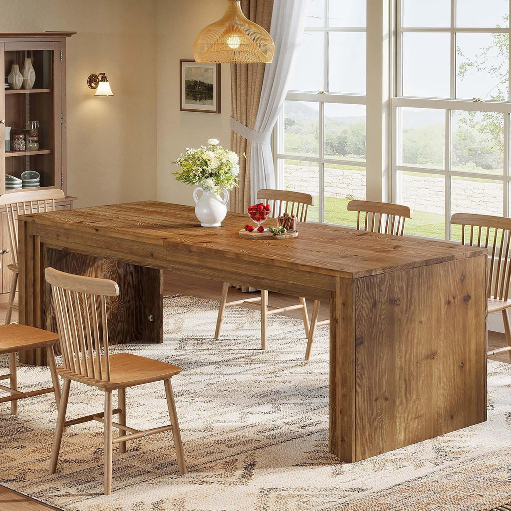 Large Farmhouse Solid Wood Dining Table