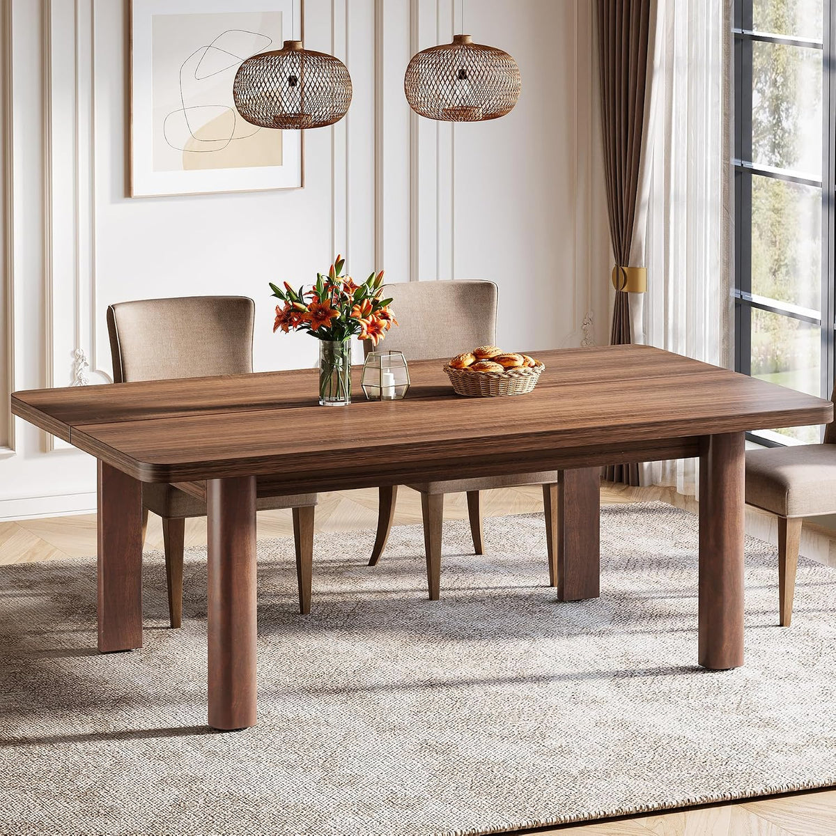 Farmhouse Solid Wood Dining Table