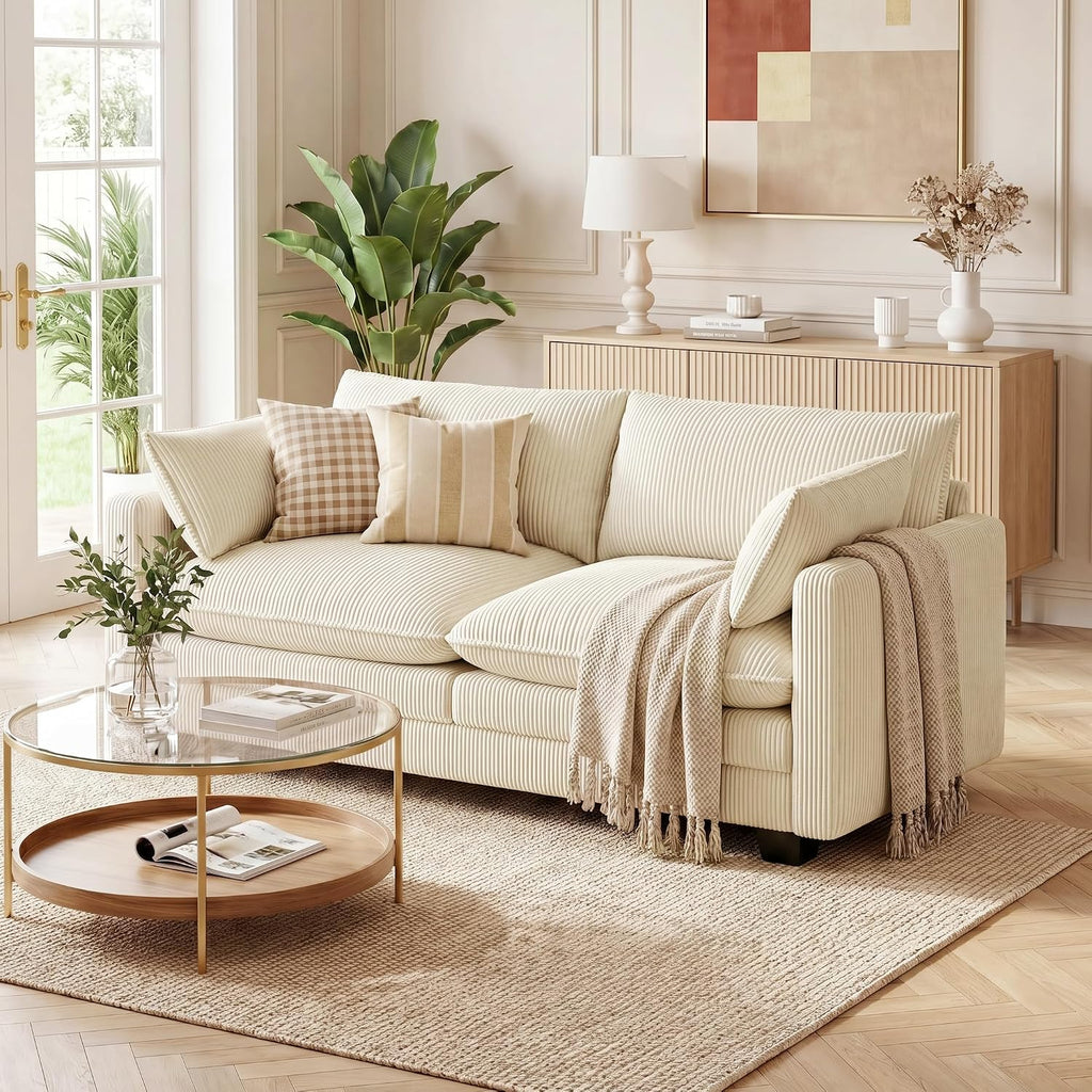 Beige Cloud 2‑Seater Loveseat Sofa