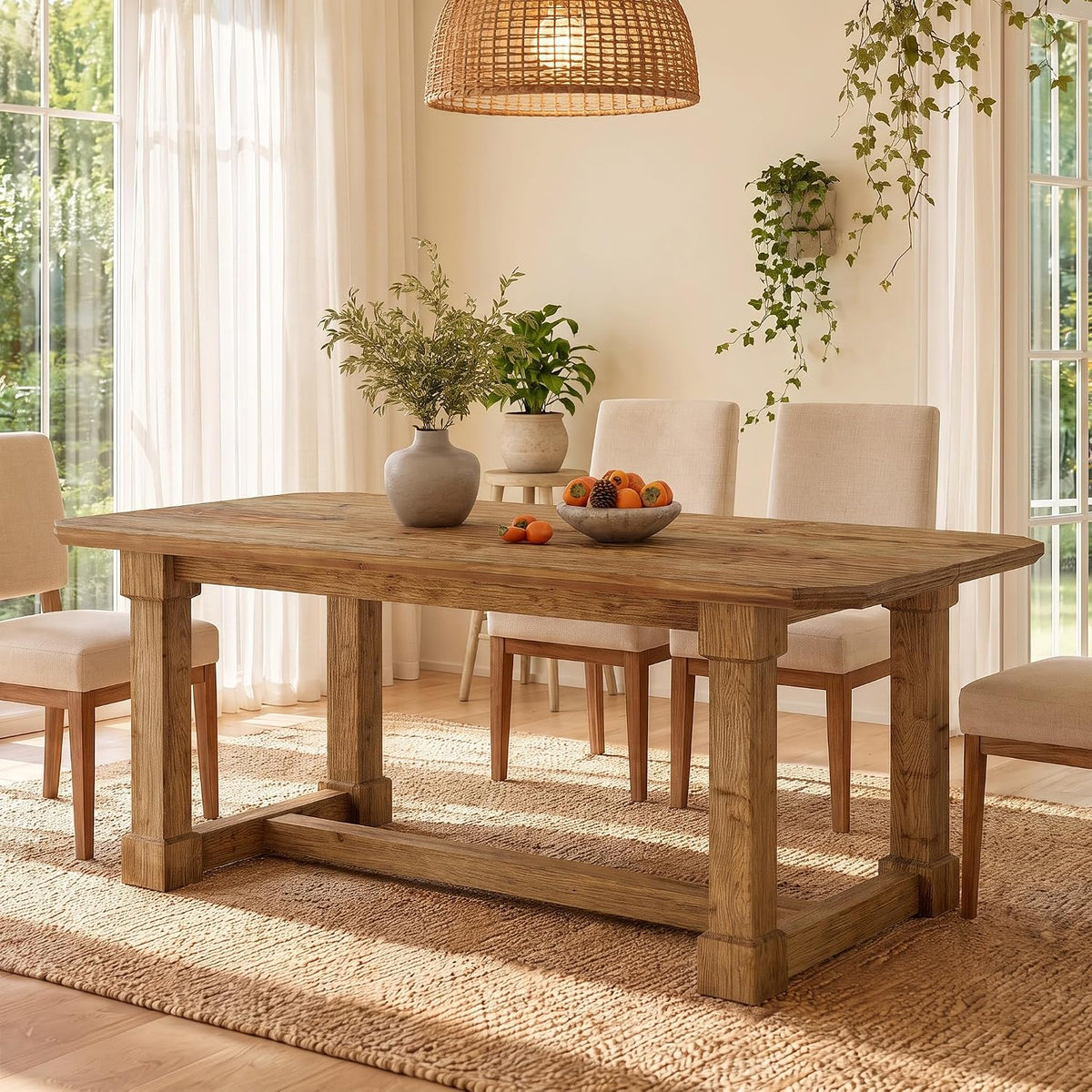 Farmhouse Solid Wood Dining Table